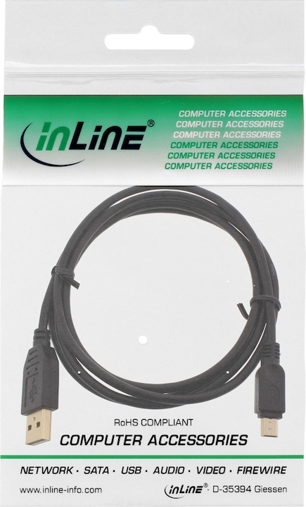 Image du produit InLine Mini-câble USB 2.0 (2 m, USB 2.0)