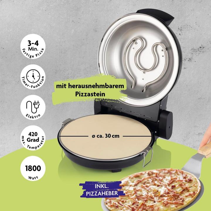 Produktbild Kochwerk Pizzaofen mit herausnehmbarem Pizza-Stein & Pizza-Heber (Pizzaofen Elektro)