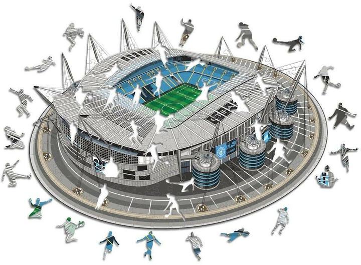 Actual product image Iconic Man City FC - Etihad Stadium - Wooden Puzzle Size M (270 pieces) (270 pieces)