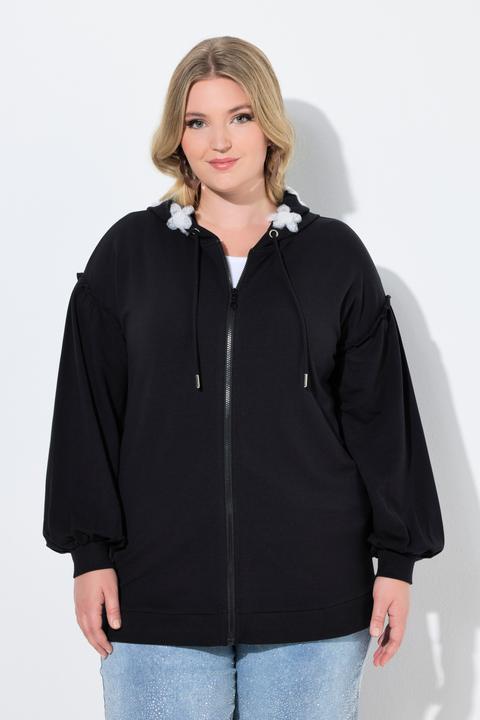 Produktbild Miamoda Sweatjacke, Loose Fit, Kapuze mit Glitzer-Blüten (52)