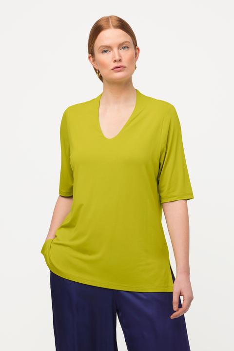Actual product image Ulla Popken Goblet Collar V-neck Tee (42, 44)
