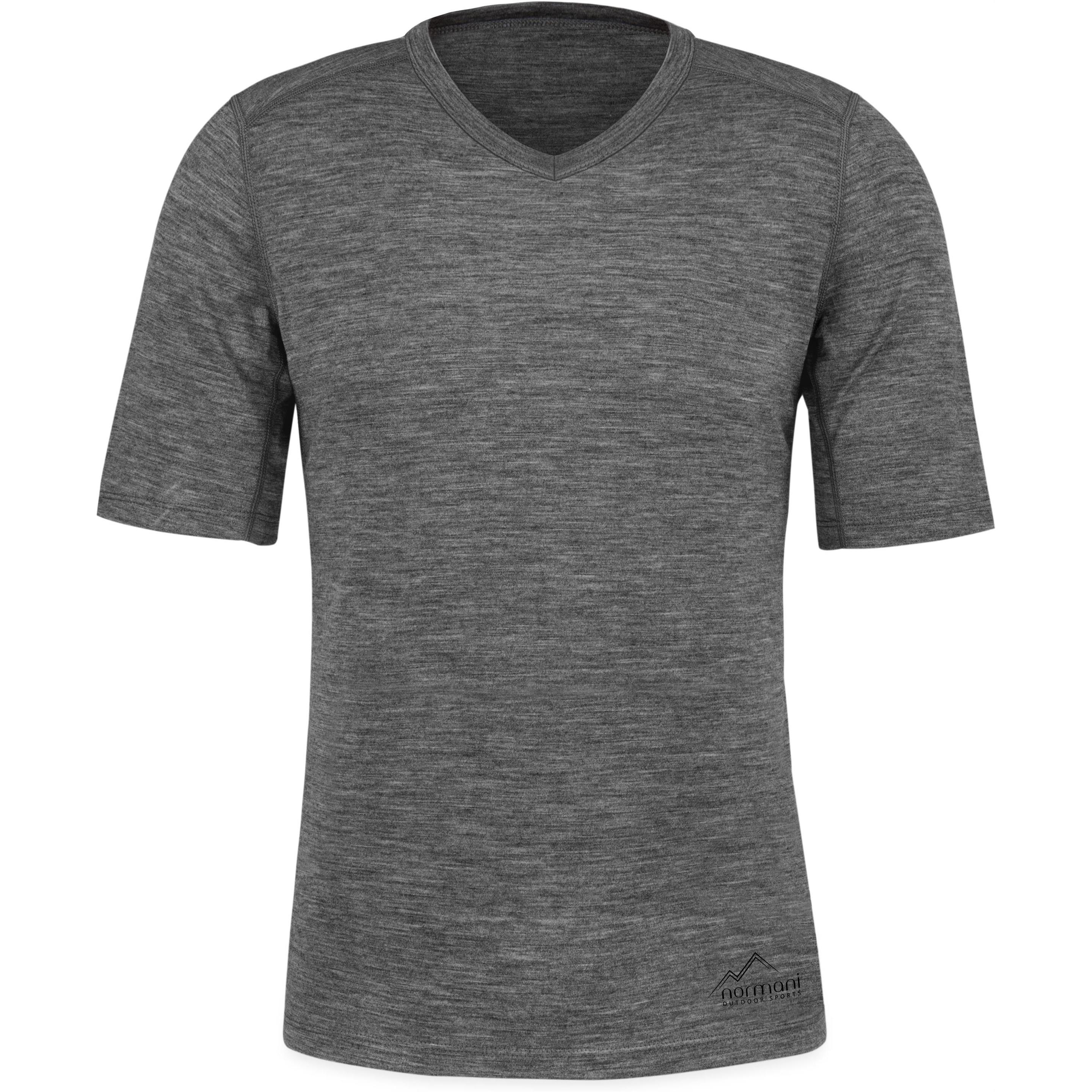 Normani, Herren, Shirt, Herren Merino T-Shirt „Delamere" - 9657, Grau, (XXL)