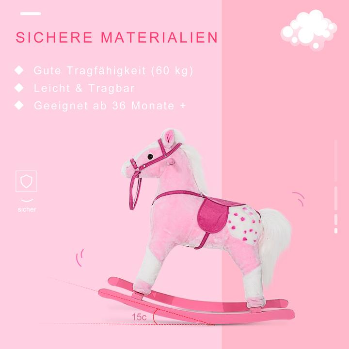 Image du produit Homcom Cheval à bascule rose