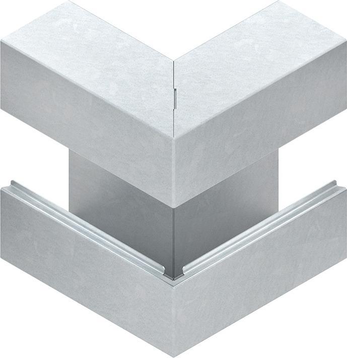 Produktbild Niedax NIE GKA 220-78T100 R GK-AuÃeneck 90Â°,einzÃ¼gig sym 220x100mm reinweiÃ (25 cm)