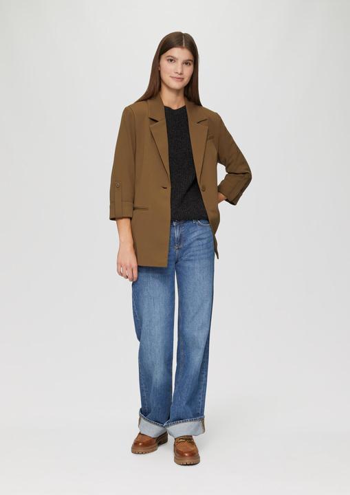 Produktbild s.Oliver Strickpullover Melierter Strickpullover mit Raglanärmeln (M)