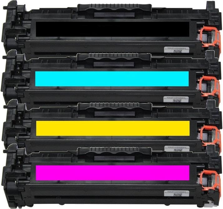 Actual product image Hermex Compatible HP LaserJet Pro 400 colour M451nw toner 4 pieces (M, FC, Y, C)