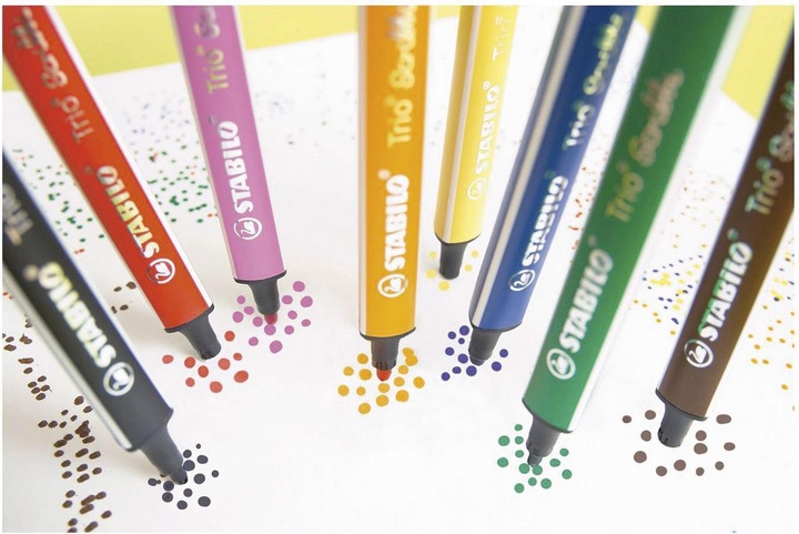 Produktbild STABILO Trio Scribbi Gefederter Dreikant-Filzstift (Mehrfarbig, 8 x)