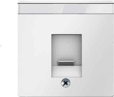 Actual product image Berker Q.1 Centrinis elementas su apsaugine sklende nuo dulkių ir sniego baltojo aksomo aprašomuoju