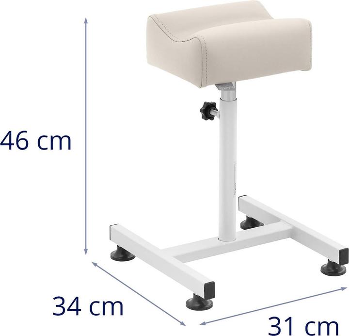 Produktbild Physa Beinstütze Fusspflege Fussstütze Beinauflage Hocker 24 x 22 cm creme bis 80 kg