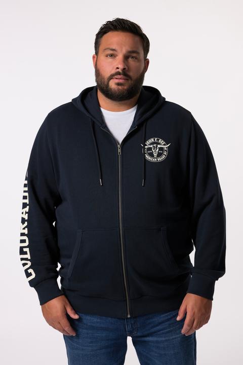 Image du produit John F. Gee Sweat-shirt à capuche, poche kangourou, imprimé sur les manches - jusqu'au 8 XL (6XL)