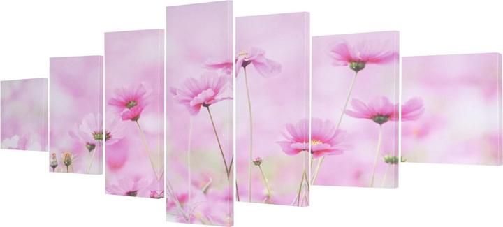 Produktbild Swisshandel24 Leinwandbild, Wandbild Keilrahmenbild Kunstdruck, 7-teilig 140x50cm - Blumen (140 x 50 cm)