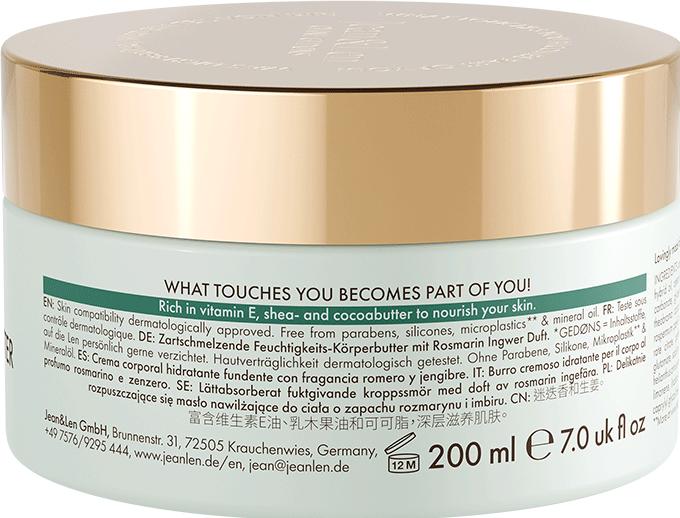 Image du produit Jean & Len Body Treatment Rosemary/Ginger, 200 ml (Beurre corporel, 200 ml)