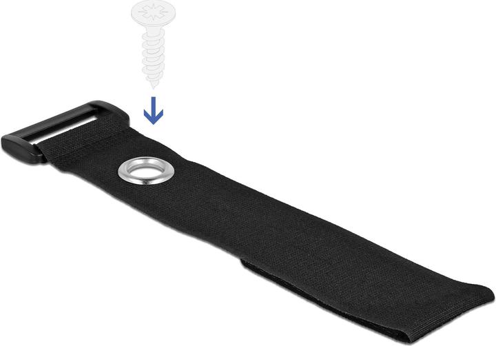 Immagine prodotto Delock Fascetta in velcro con anello e occhiello di fissaggio L 280 x L 38 mm nero 3 pezzi (Fascette in velcro, 280 mm, 3 pz.)