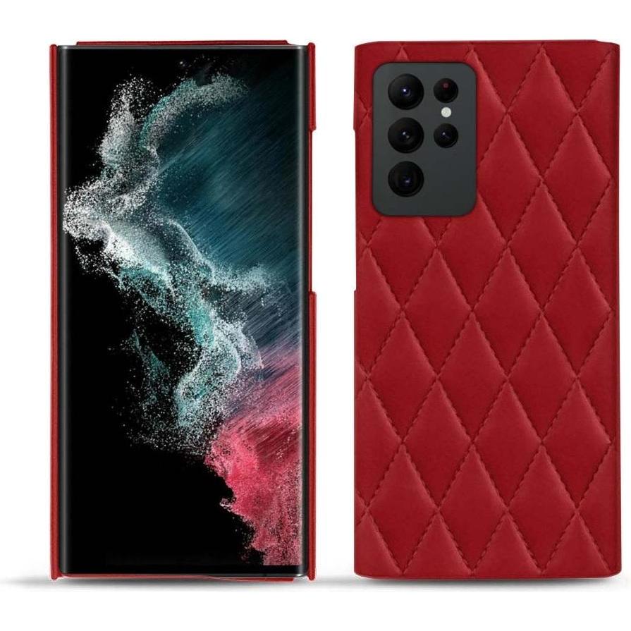 Noreve Lederschutzhülle (Samsung Galaxy S22 Ultra (5G)), Smartphone Hülle, Rot