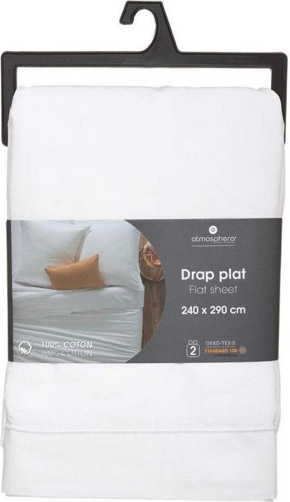 Atmosphera Drap supérieur Blanc (240 x 290 cm) (Drap, 240 x 290 cm)