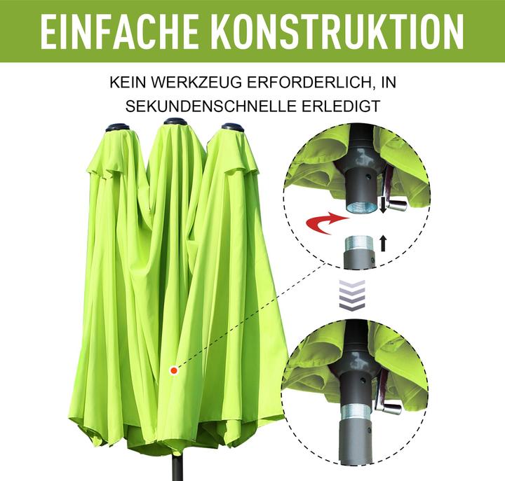 Produktbild Outsunny Doppelsonnenschirm mit Handkurbel (2.70 m)