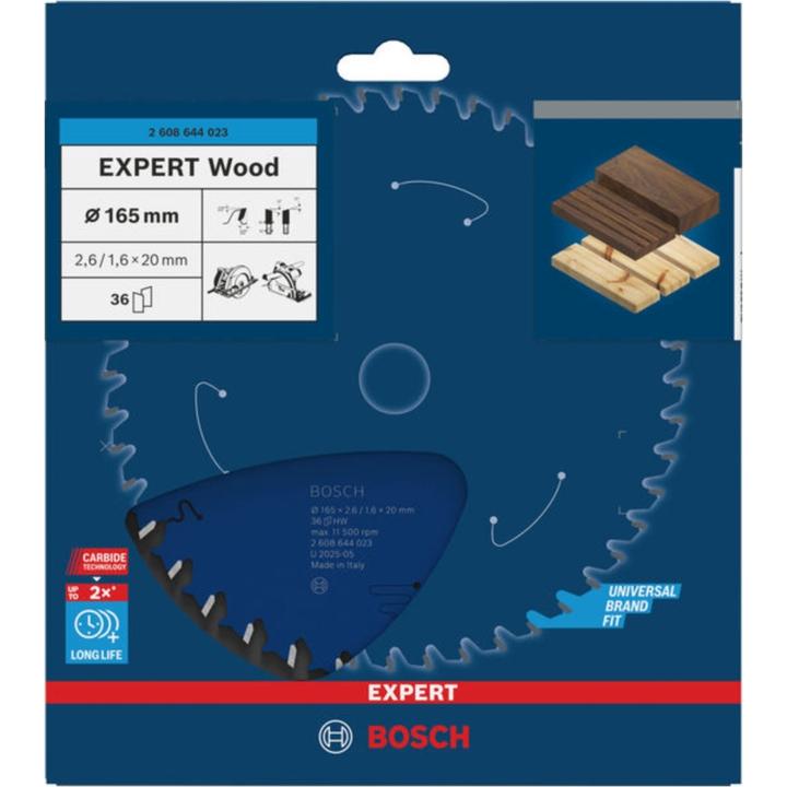 Produktbild Bosch Professional Zubehör Kreissägeblatt Expert for Wood, 165 x 20 x 2,6 mm, 36