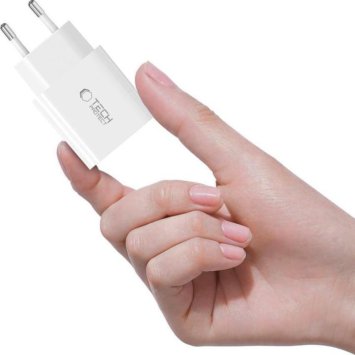 Produktbild Tech-Protect NC20W PD20W USB-C wall charger with USB-C cable - white (20 W, 1 Port)