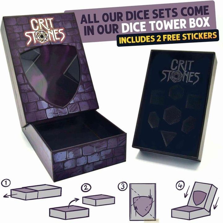 Productafbeelding Glass Staff CritStones Liquid Core Würfel Set Fantasia Fluid Electroplated (7)