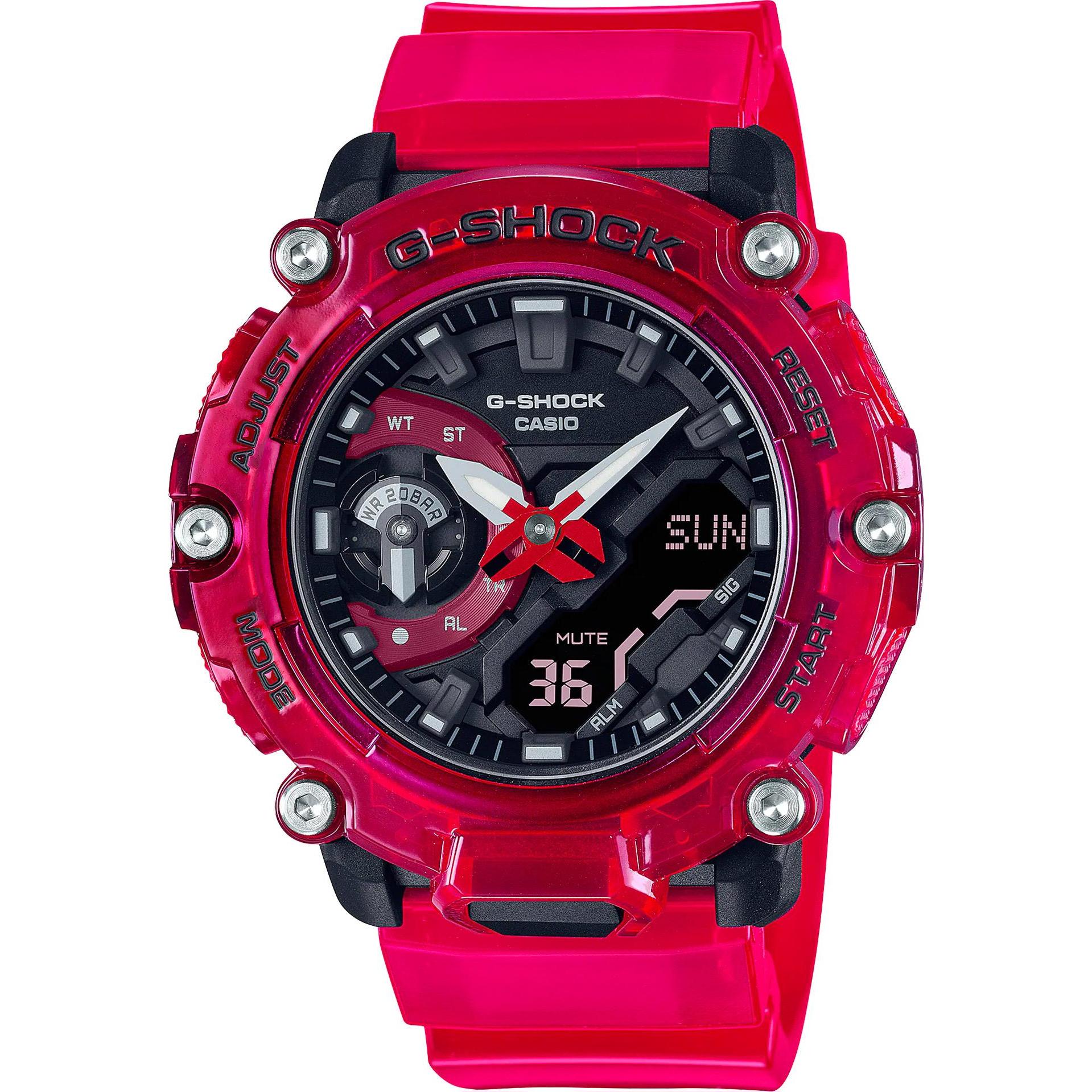 Casio Rosso Orologio Da Polso, G-Shock - Ga-2200Skl-4Aer, (Cronografo, Orologio Sportivo, 47 Mm)