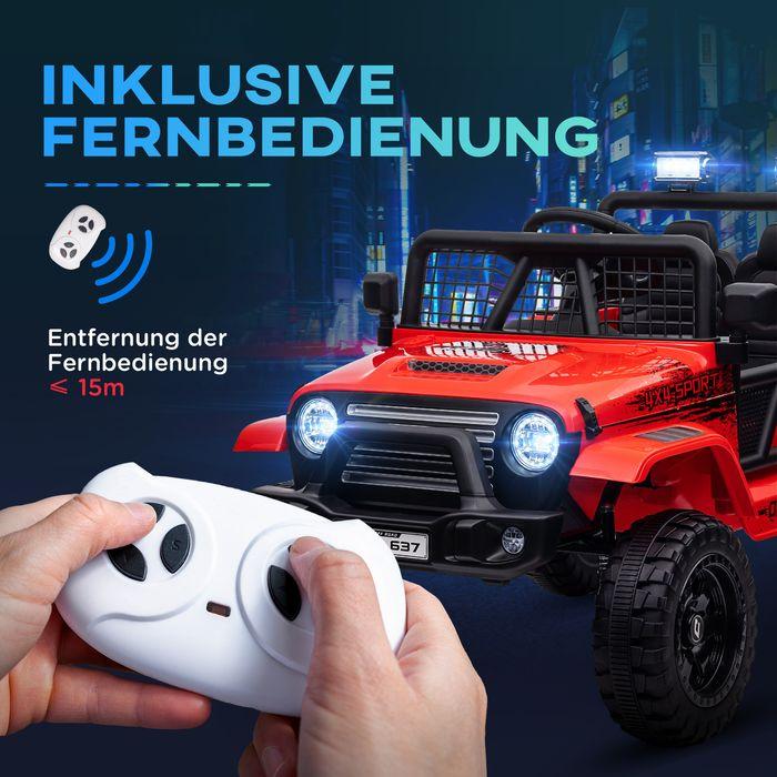 Actual product image Swisshandel24 Elektro Kinderauto, Geländewagen mit 2,4G Fernbedienung, 3-5 km/h für 3-6 Jahre, rot (12 V)