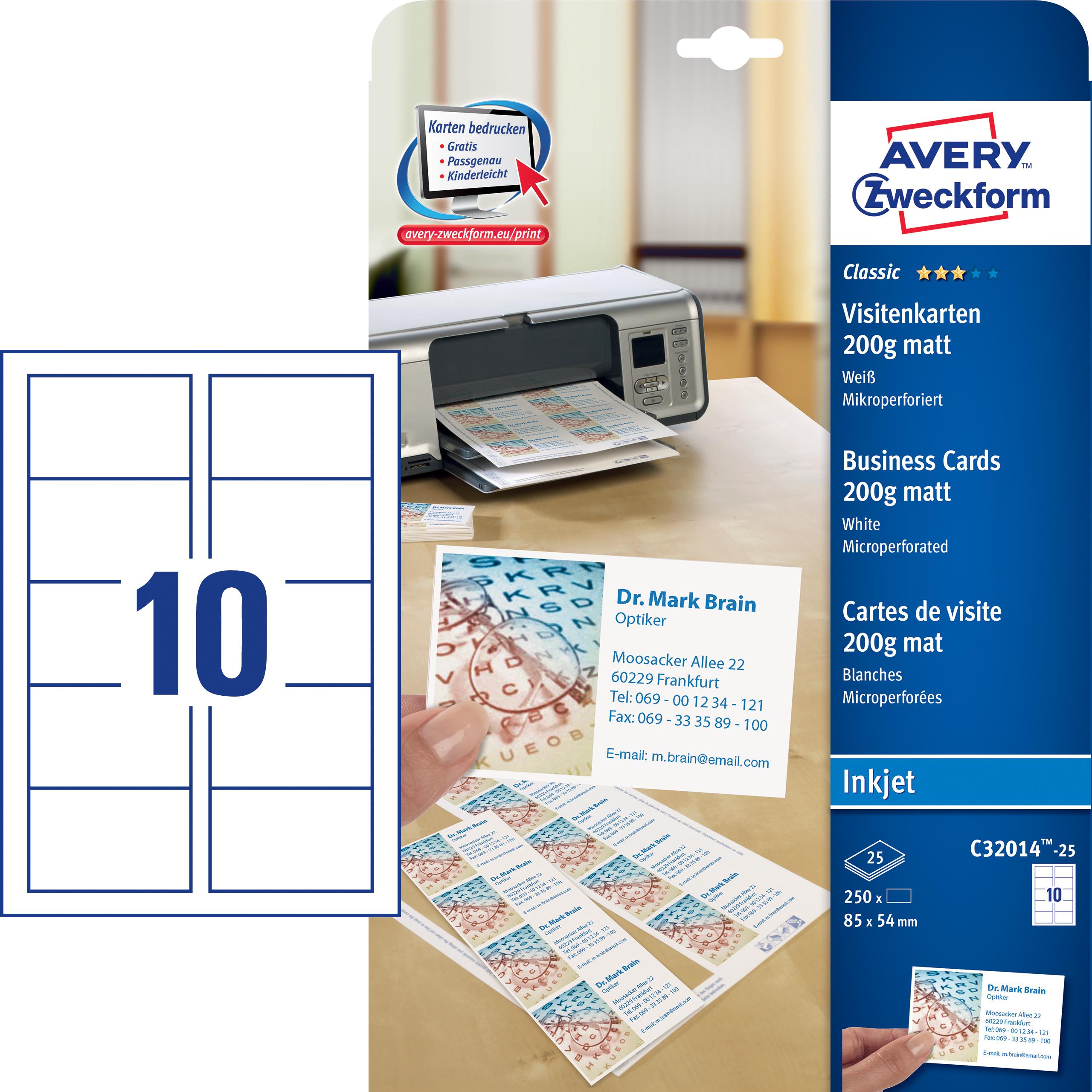 Avery, Kopierpapier, Klassisch (185 g/m², 250 x, A4)