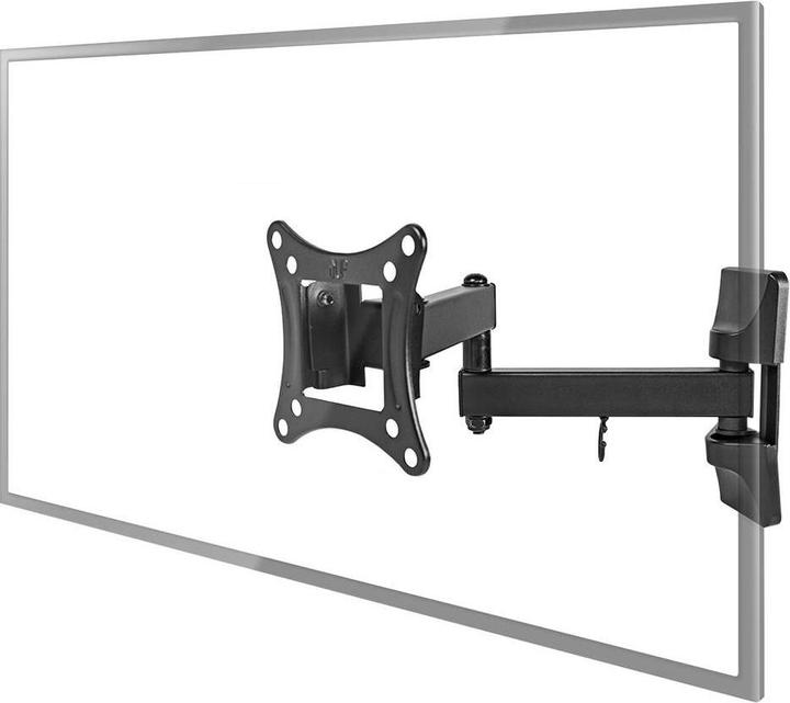 Productafbeelding Nedis Full-motion TV-muurbeugel - 13-27 " - 15 kg - 60 mm - Kantelbaar - Draaibaar - Staal / Kunstmatig (Muur, 15 kg, 13" - 27")