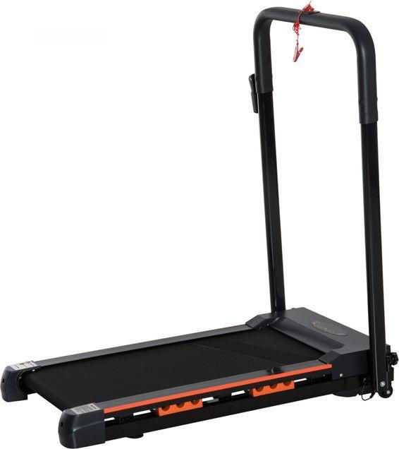 Actual product image Swisshandel24 Electric treadmill with LCD display, foldable fitness machine, 1-6 km/h, steel, black, 105 x 56 x