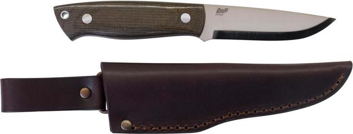 Produktbild Brisa Trapper 95 Elmax Green Micarta Scandi Leather (9.50 cm)
