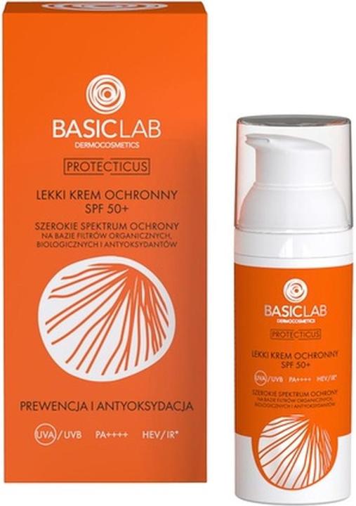 Actual product image BasicLab Protectius Prevention And Antioxidant Spf50+ Light Protective Face Cream 50Ml (Suntan cream, SPF 50+, 50 ml)