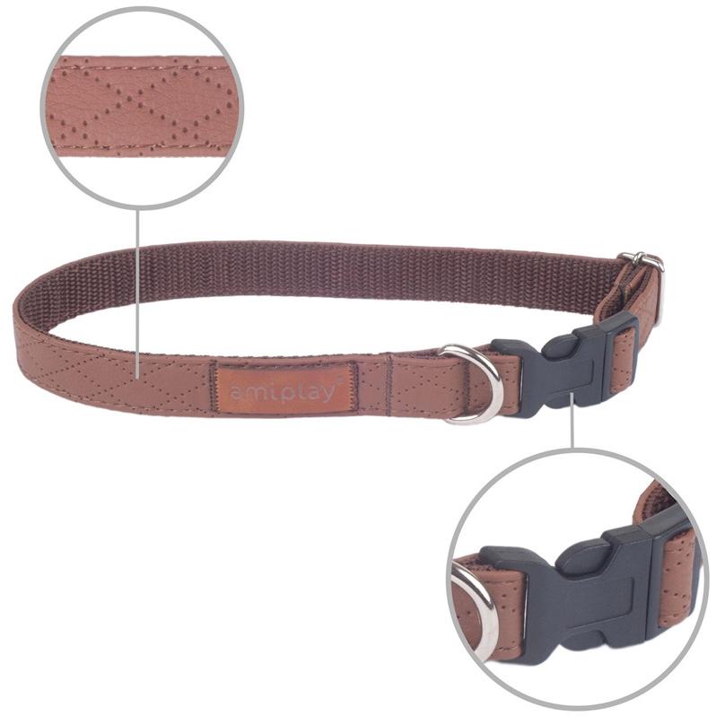Thumbnail - amiplay Adjustable Collar Cambridge L Brown (L), Halsband + Leine