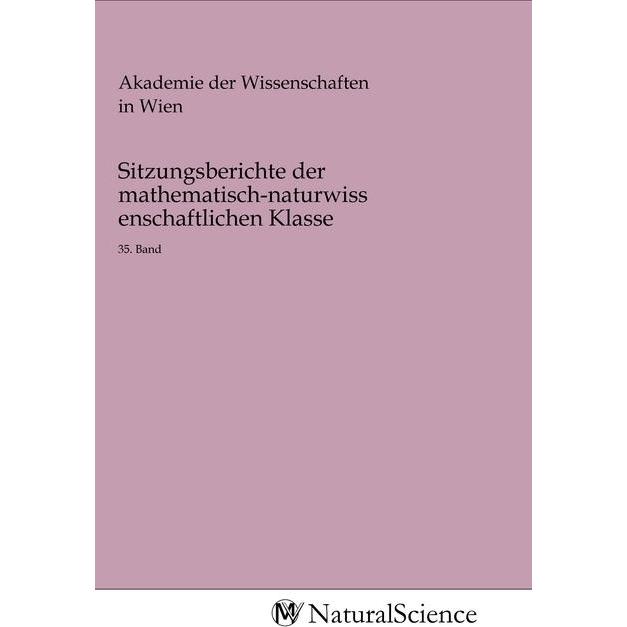 Sitzungsberichte der mathematisch-naturwissenschaftlichen Klasse, Fachbücher