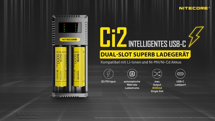 Produktbild Nitecore USB-C Ladegerät CI2