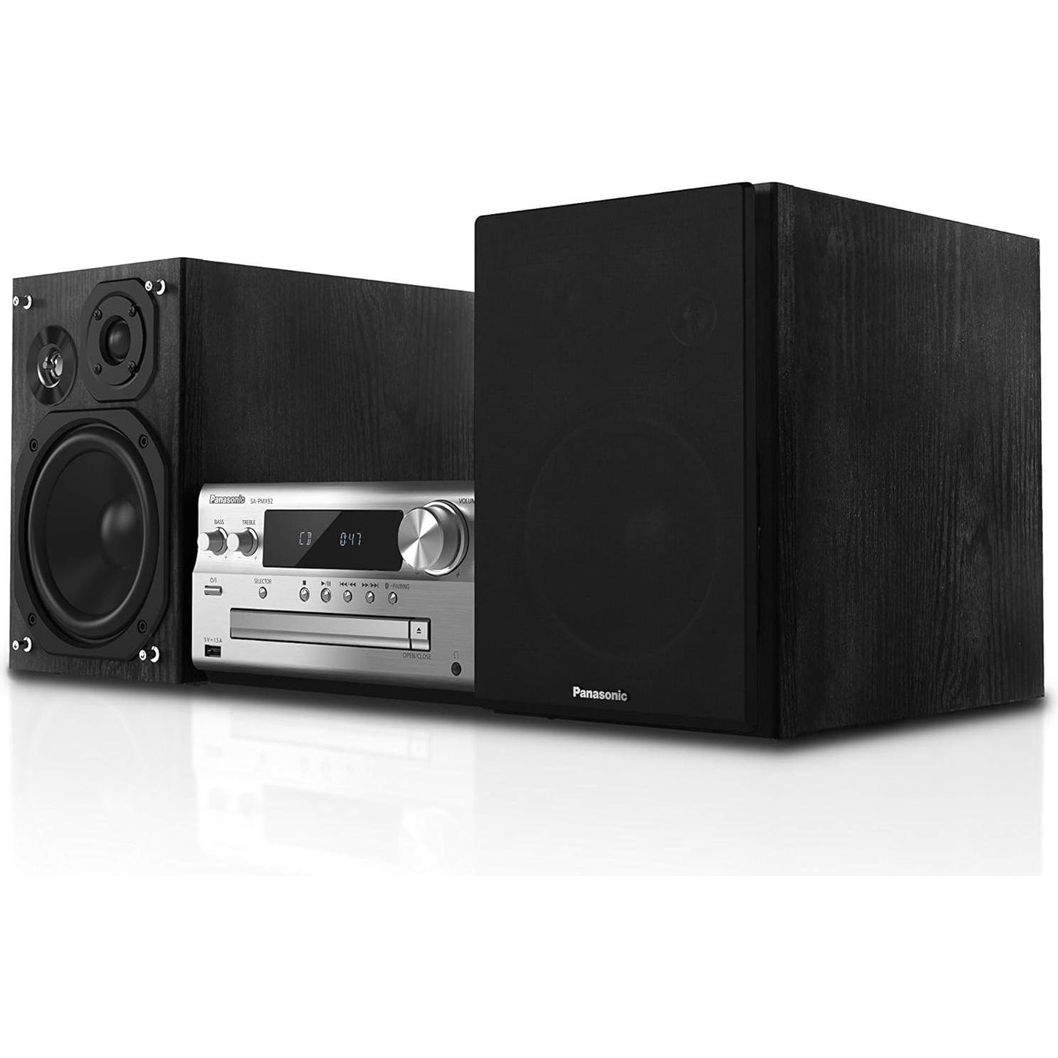 Panasonic SC-PMX92 Home-Audio-Minisystem (Bluetooth, CD Player, 2x 60 W), Stereoanlage, Schwarz, Sil