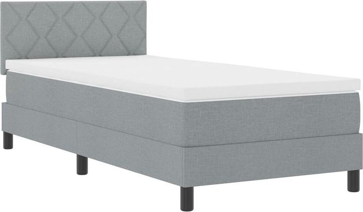 Image du produit VidaXL Lit Boxspring avec matelas & LED Gris clair 90x200 cm Tissu (90 x 200 cm)
