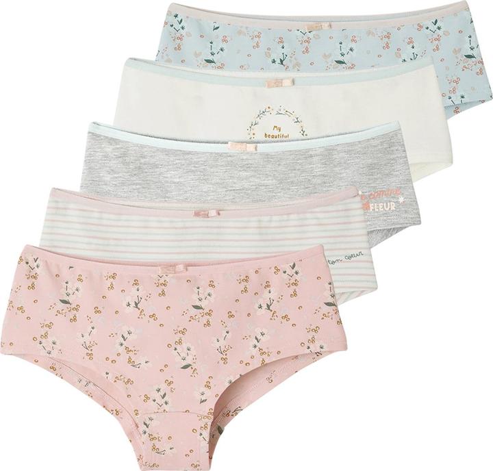 Immagine prodotto Vertbaudet Confezione da 5 pantaloncini corti da bambina, fiori (86, Confezione da 5 pezzi)