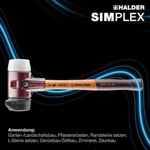 Produktbild Simplex Schonhammer mit TE-Gehäuse und Holzstiel, Ø 80, Gummikomposition mit Standfuss / Superplast (2820 g)