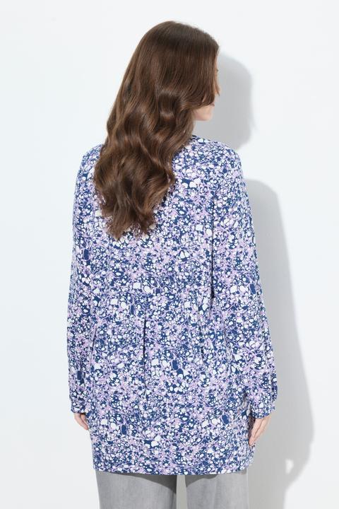 Produktbild Ulla Popken Shirt, A-Linie, Zierfalten, Carré-Ausschnitt, Langarm (42, 44)