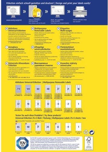 Actual product image Avery Universal Labels