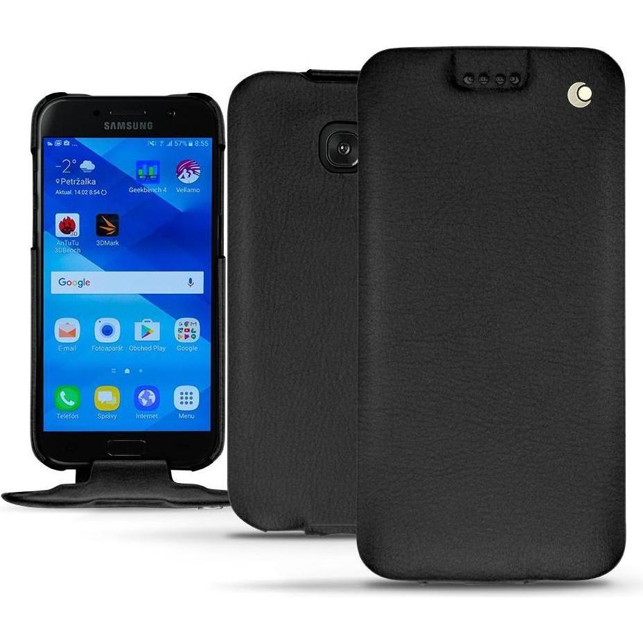 Noreve Lederschutzhülle vertikal (Samsung Galaxy A3 (2017)), Smartphone Hülle, Schwarz