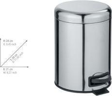 Image du produit Wenko Leman seau à cosmétique 5,0 l argent brillant (5 l)