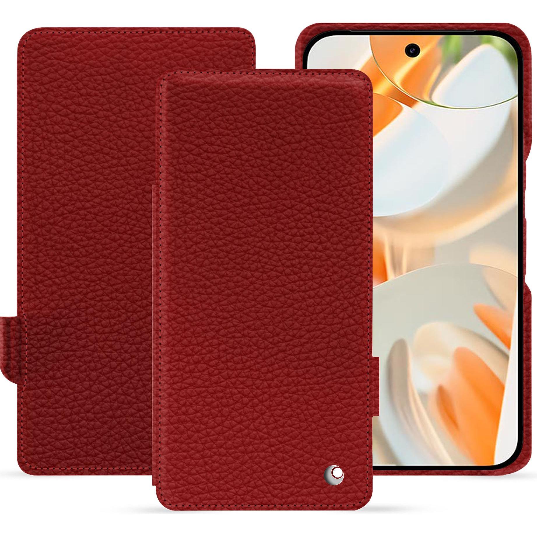 Noreve Lederschutzhülle horizontal (Google Pixel 9 Pro Fold), Smartphone Hülle, Rot