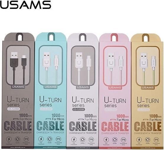 Actual product image Usams Cable U-Turn microUSB 1m czarnyblack 2A MICUSBXD01 US-SJ098 (1 m, USB 1.0)