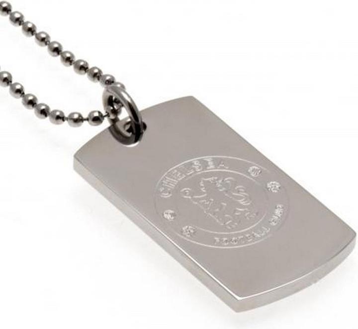 Produktbild Chelsea FC Graviert Erkennungsmarke Und Kette Sterling Silber (100% Sterling Silber)