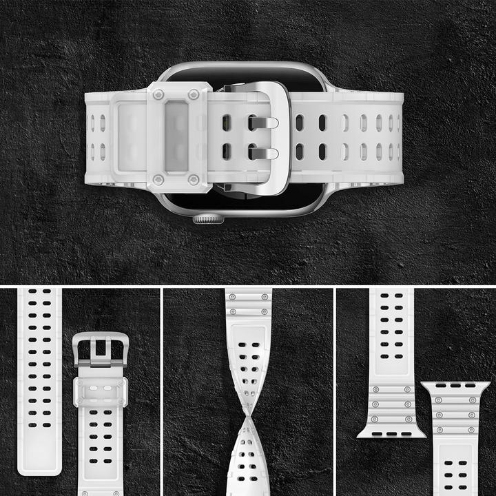 Produktbild Hurtel Strap Triple Protection Strap für Apple Watch SE, 8, 7, 6, 5, 4, 3, 2, 1 (41, 40, 38 mm) Band Armban (41 mm, Edelstahl, TPU)