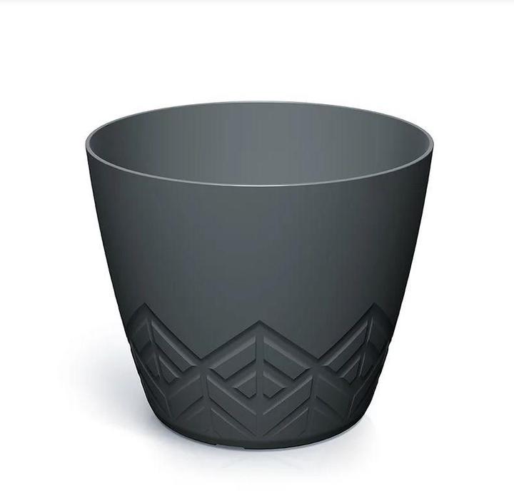 Actual product image Prosperplast Flowerpot ARECO, plastic, Ø 19.8 cm, grey (19.80 x 17.30 cm)