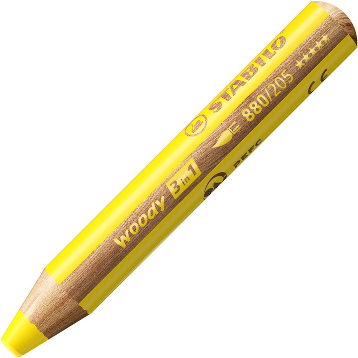 Actual product image STABILO woody 3 in 1 coloured pencil (Yellow, 1 x)