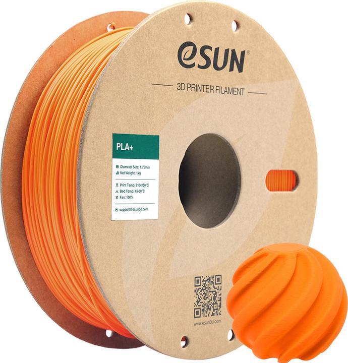 Produktbild eSUN PLA+ 1,75mm Orange 1kg 3D Filament (PLA+, 1.75 mm, 1000 g, Orange)