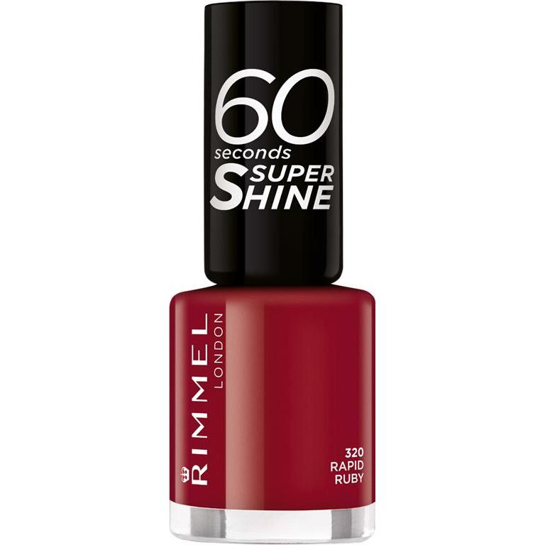Thumbnail - Rimmel London, Nagellack, 60 Seconds Super Shine (320 Rapid Ruby, Farblack)