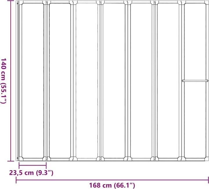 Produktbild vidaXL Duschkabinen (140 cm, 140 cm, 168 cm)